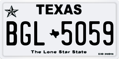 TX license plate BGL5059