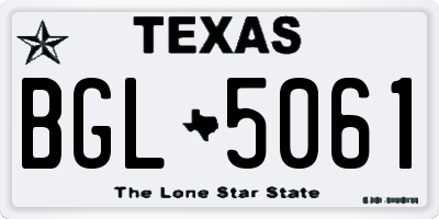 TX license plate BGL5061