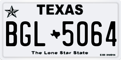 TX license plate BGL5064