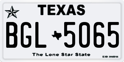 TX license plate BGL5065