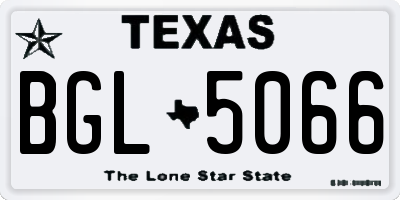 TX license plate BGL5066
