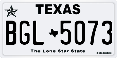 TX license plate BGL5073