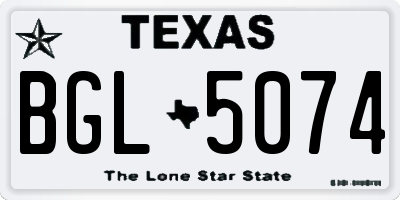 TX license plate BGL5074