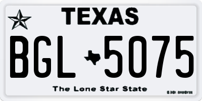 TX license plate BGL5075