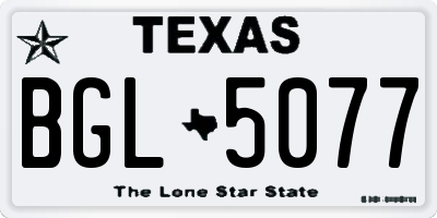 TX license plate BGL5077