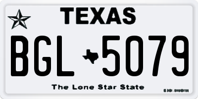 TX license plate BGL5079