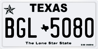 TX license plate BGL5080