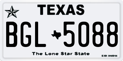 TX license plate BGL5088