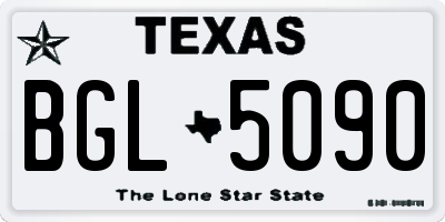 TX license plate BGL5090