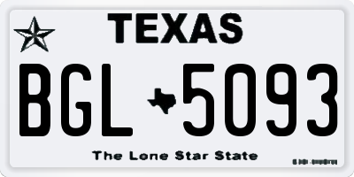 TX license plate BGL5093