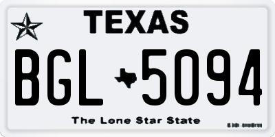 TX license plate BGL5094