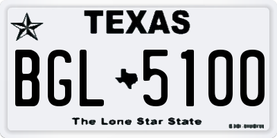 TX license plate BGL5100
