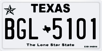 TX license plate BGL5101