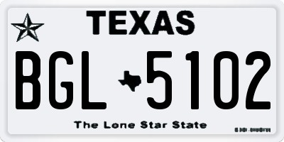 TX license plate BGL5102