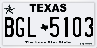 TX license plate BGL5103
