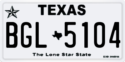 TX license plate BGL5104