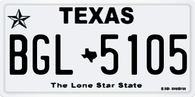 TX license plate BGL5105