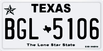 TX license plate BGL5106