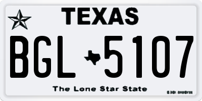TX license plate BGL5107