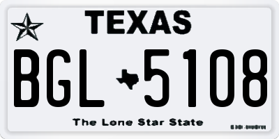 TX license plate BGL5108
