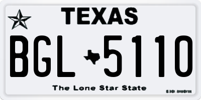 TX license plate BGL5110