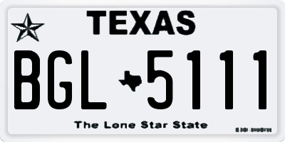TX license plate BGL5111