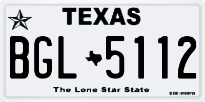 TX license plate BGL5112
