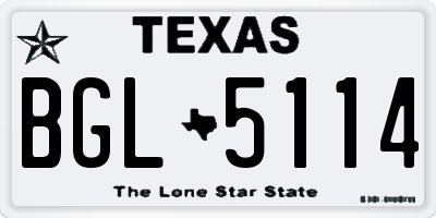 TX license plate BGL5114