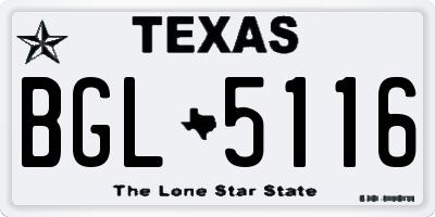 TX license plate BGL5116