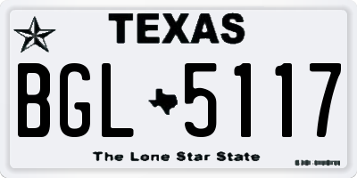 TX license plate BGL5117
