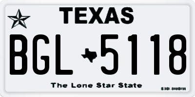 TX license plate BGL5118