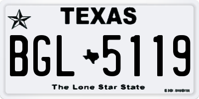 TX license plate BGL5119