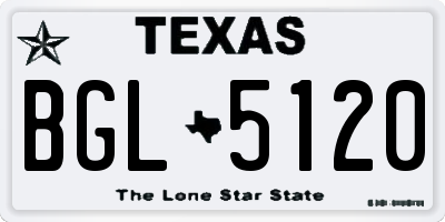 TX license plate BGL5120