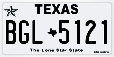 TX license plate BGL5121