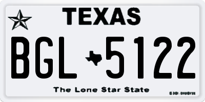 TX license plate BGL5122