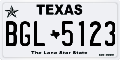 TX license plate BGL5123