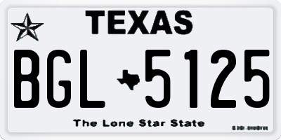 TX license plate BGL5125
