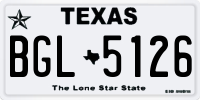 TX license plate BGL5126