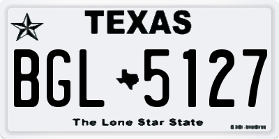 TX license plate BGL5127