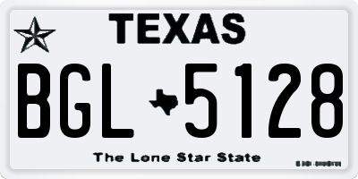 TX license plate BGL5128