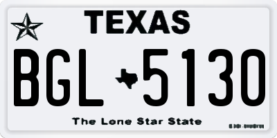 TX license plate BGL5130