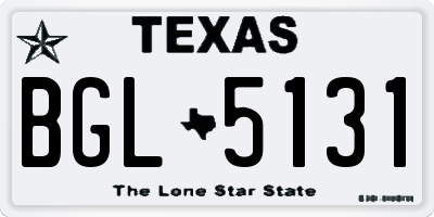 TX license plate BGL5131