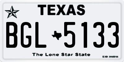 TX license plate BGL5133