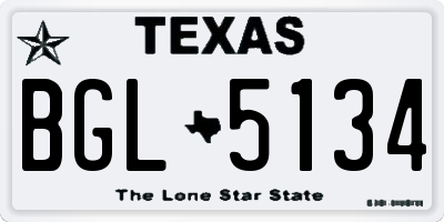 TX license plate BGL5134