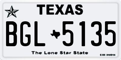TX license plate BGL5135