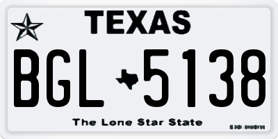 TX license plate BGL5138