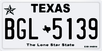 TX license plate BGL5139