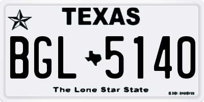 TX license plate BGL5140
