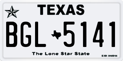 TX license plate BGL5141