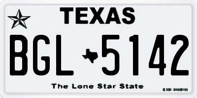 TX license plate BGL5142